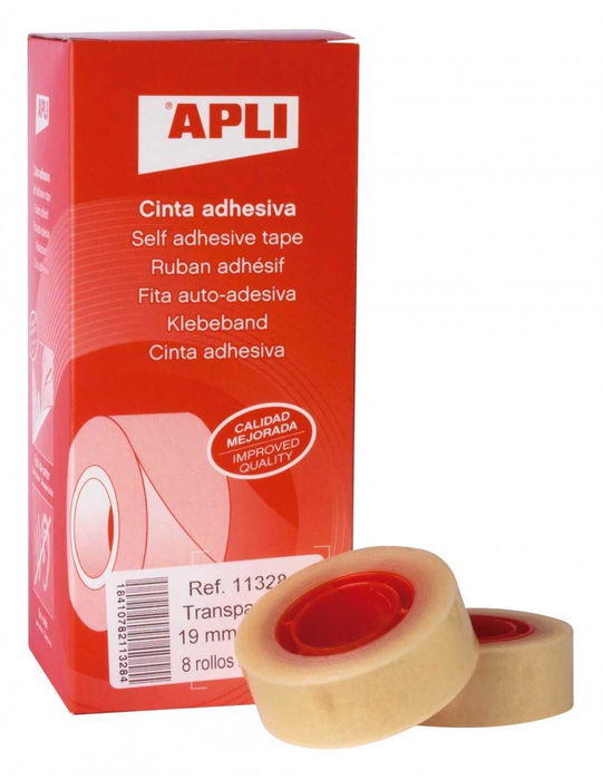 Apli Cinta Adhesiva Transparente Rollo 19 mm X 33M Caja 8 Unidades Apli Cinta Adhesiva Transparente Rollo 19 mm X 33M Caja 8 Unidades