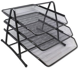 Bandeja Sobremesa Metalica Malla Negra Set De 3