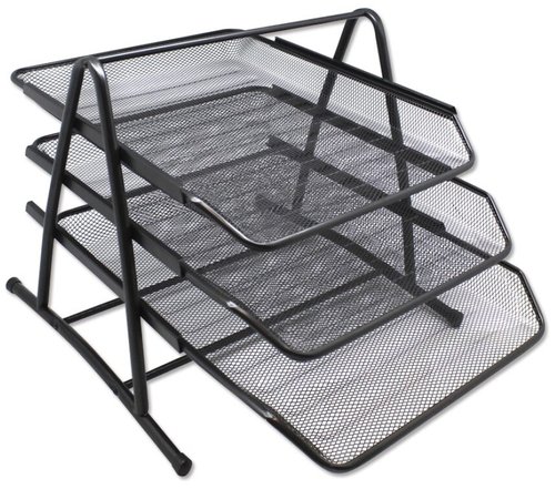 Bandeja Sobremesa Metalica Malla Negra Set De 3