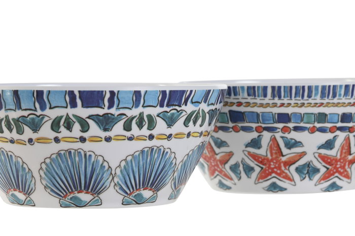 DKD Home Decor Cuencos de Melamina ATENAS Surtido de Colores (Pack de 12) de 13x13x5,5 cm