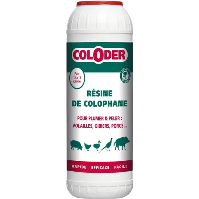 Saniterpen Resina en Polvo Coloder para Desplume de Aves de Corral y Caza - 600 g Saniterpen Resina en Polvo Coloder para Desplume de Aves de Corral y Caza - 600 g