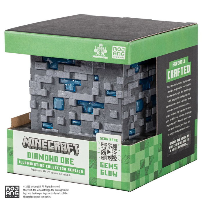 The Noble Collection Réplica Minecraft Mineral de Diamante LED Táctil Luminoso 10 cm