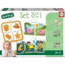 Educa Set de 3 Juegos Educativos para Bebés 24 Meses - Baby Colors y Baby Logic