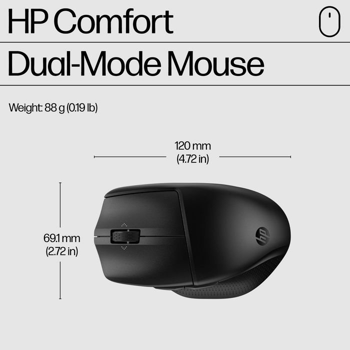 HP 685 Comfort Dual-Mode Mouse Ratón Inalámbrico Bluetooth y Dongle Programable