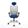PIQUERAS Y CRESPO Silla de oficina Zulema con mecanismo Sincro, Azul y Blanco