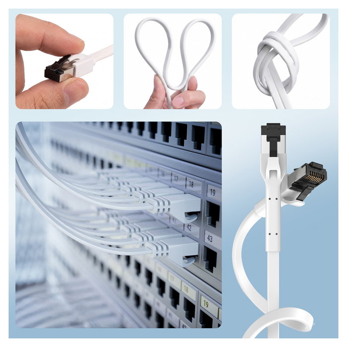 Extralink LAN Patchcord Cat.8 U/FTP 20M 40G Plano Blanco Extralink LAN Patchcord Cat.8 U/FTP 20M 40G Plano Blanco