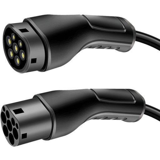 LogiLink Cable de carga para vehículo eléctrico Type 2 Espiral 22kW 5m Negro + Bolsa