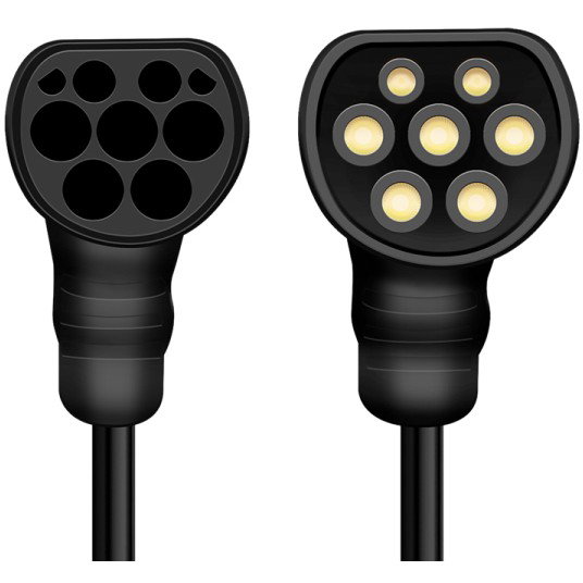 LogiLink Cable de carga para vehículo eléctrico Type 2 Espiral 22kW 5m Negro + Bolsa