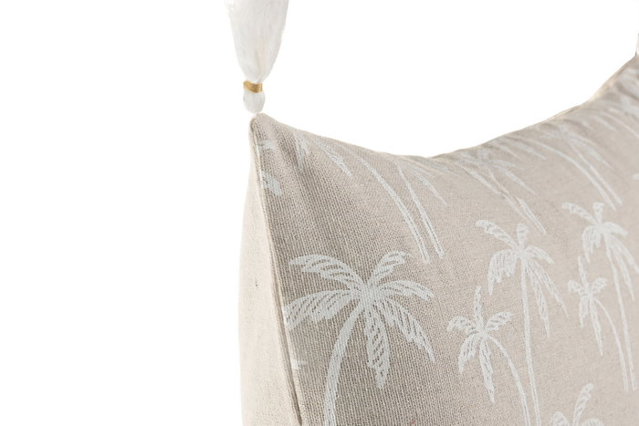 DKD Home Decor Cojín de Algodón Natural y Blanco 30x50 cm