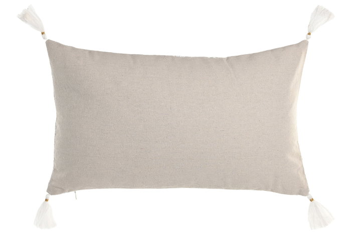 DKD Home Decor Cojín de Algodón Natural y Blanco 30x50 cm
