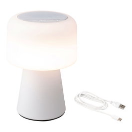 Lumineo Lámpara LED con altavoz Bluetooth recargable, color blanco
