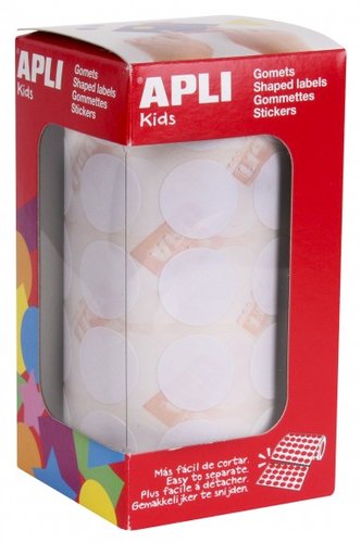 Apli Gomets Redondos 20mm Blancos Rollo