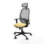 PIQUERAS Y CRESPO Silla de oficina Cilanco con mecanismo Sincro/Traslack, Crema y Gris