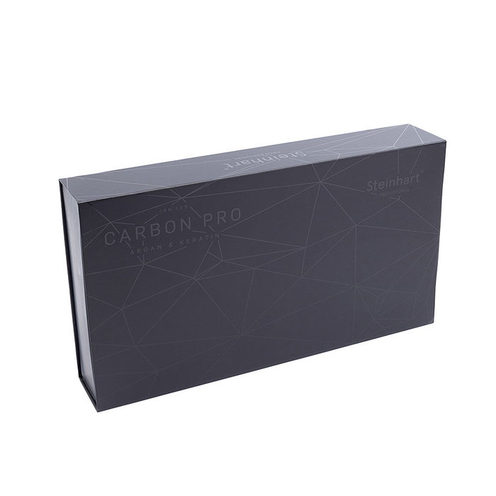 Steinhart CARBON PRO Plancha de Pelo Profesional con Placas de Cerámica, Aceite de Argán y Keratina, Tecnología Iónica, Acabado Brillante y Liso, Incluye Accesorios