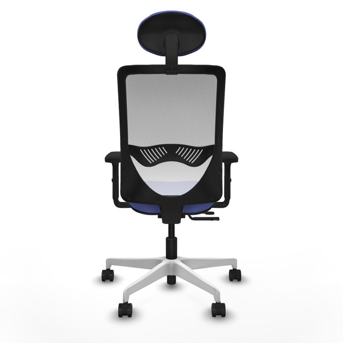 PIQUERAS Y CRESPO Silla de oficina Zulema con mecanismo Sincro/Traslack, Azul claro y Blanco