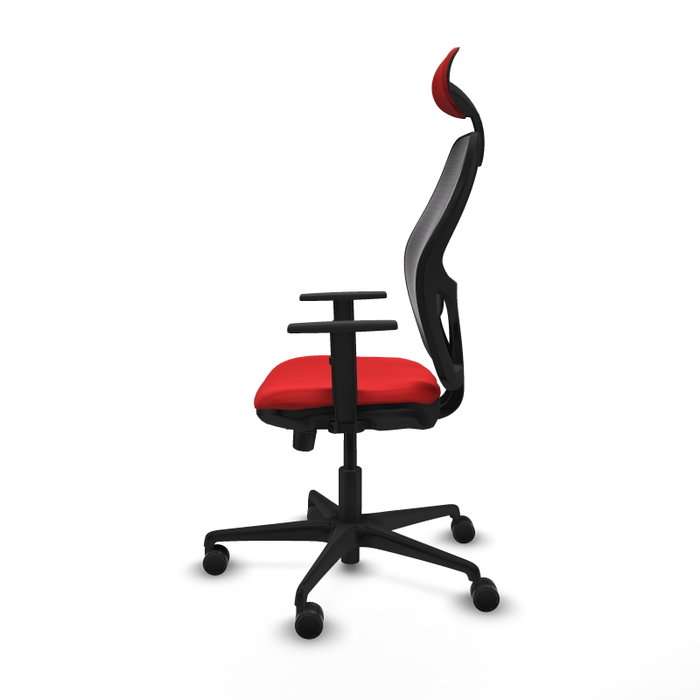 PIQUERAS Y CRESPO Silla de oficina Jorquera con mecanismo Sincro/Traslack Rojo y Negro