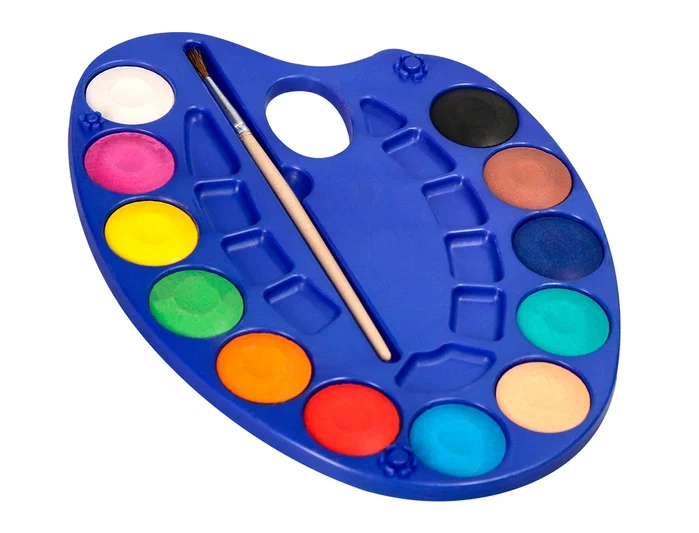 Liderpapel Acuarela de 12 colores con pincel, depósito y paleta de plástico Liderpapel Acuarela de 12 colores con pincel, depósito y paleta de plástico