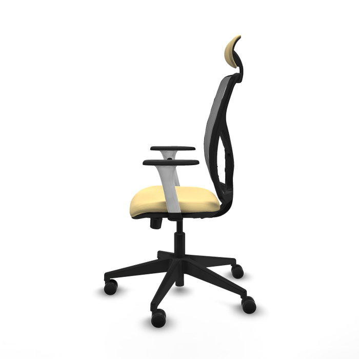 PIQUERAS Y CRESPO Silla de oficina Motilla con mecanismo Sincro/Traslack, Crema y Gris