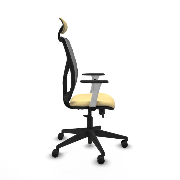 PIQUERAS Y CRESPO Silla de oficina Motilla con mecanismo Sincro/Traslack, Crema y Gris