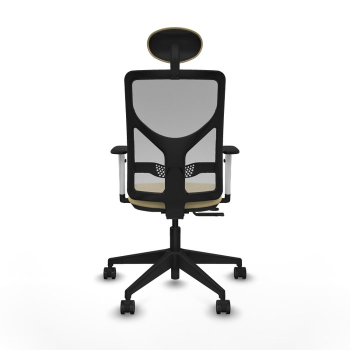 PIQUERAS Y CRESPO Silla de oficina Motilla con mecanismo Sincro/Traslack, Crema y Gris