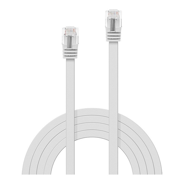 LINDY Cable de Red Patch Cord Cat6 RJ-45 UTP Blanco Plano de 1 m (1.00m, 47501, U/UTP, 100 Mbps, 250 MHz, Oro, RoHS, REACH)