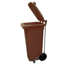 Congost Cubo de Basura 120 Litros Marrón con Pedal, Aro y Ruedas - KA