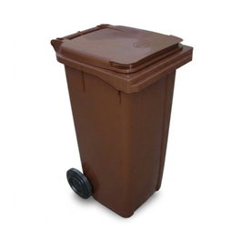 Congost Cubo de Basura 120 Litros Marrón con Pedal y Aro - 93 cm de Alto, para Almacenaje y Transporte