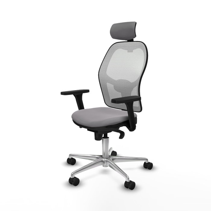 PIQUERAS Y CRESPO Silla de oficina Jorquera con mecanismo Sincro, Gris y Blanco