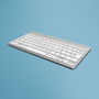 R-Go Tools Teclado Ergonómico Compacto Break, Bluetooth, QWERTY UK, Blanco con Software de Descanso
