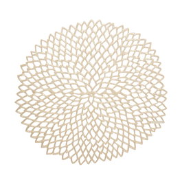 CHILEWICH PETAL CHAMPAGNE Mantelito Redondo 38 cm Vinilo - Mantel Individual Decorativo (Set de 8)