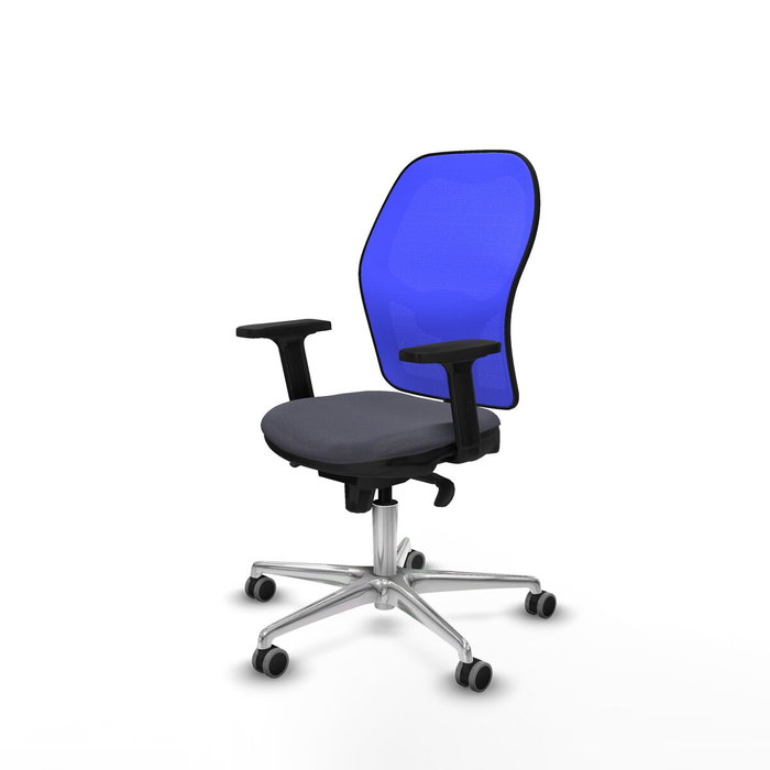 PIQUERAS Y CRESPO Silla de oficina Jorquera con mecanismo Sincro, Gris oscuro y Azul