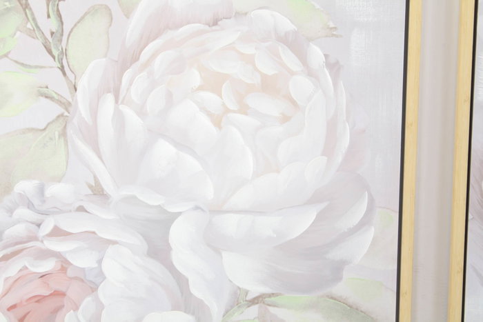 DKD Home Decor Cuadro Lienzo 80x80 Flores Enmarcado Surtido de 2