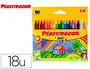 Plastidecor Caja Lápices de Cera 18 Colores Surtidos para Uso Escolar