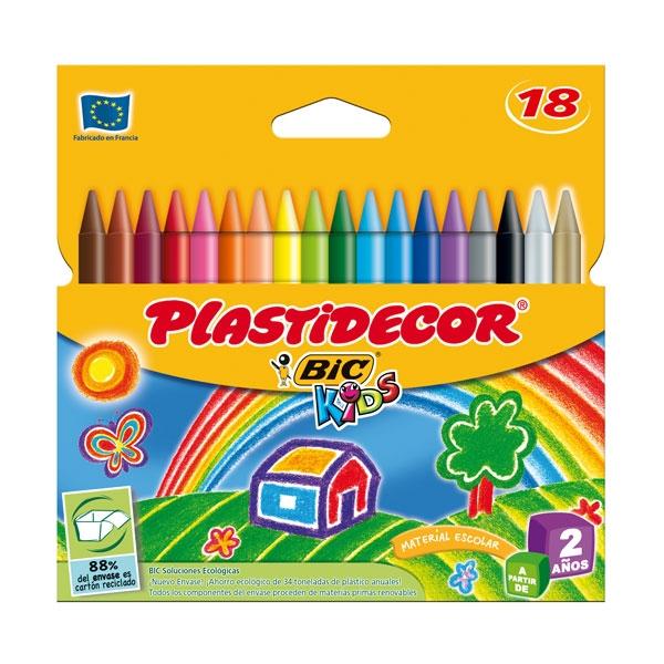 Plastidecor Estuche de 18 Ceras de Colores Surtidos Plastidecor Estuche de 18 Ceras de Colores Surtidos