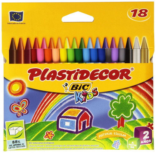 Plastidecor Estuche de 18 Ceras de Colores Surtidos Plastidecor Estuche de 18 Ceras de Colores Surtidos