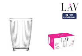 LAV Set 6 Vasos Hestia 415 cc Ø8.5 x 12 cm (8 Cajas)