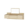 Hanah Home Sapphire Oak Mesa de Maquillaje Moderna Escandinava con Espejo Fijación a Pared 100x33x39.1cm Roble Zafiro