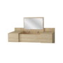 Hanah Home Sapphire Oak Mesa de Maquillaje Moderna Escandinava con Espejo Fijación a Pared 100x33x39.1cm Roble Zafiro