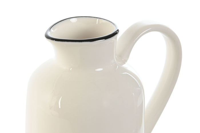 DKD Home Decor Aceitera Tradicional Blanco Negro 7.7 x 20 x 11 cm (2 Unidades) Porcelana Corcho