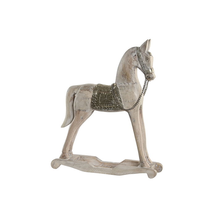 DKD Home Decor Figura de Caballo en Mango y Metal, Color Natural DKD Home Decor Figura de Caballo en Mango y Metal, Color Natural