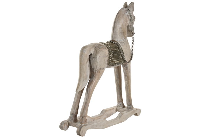 DKD Home Decor Figura de Caballo en Mango y Metal, Color Natural DKD Home Decor Figura de Caballo en Mango y Metal, Color Natural