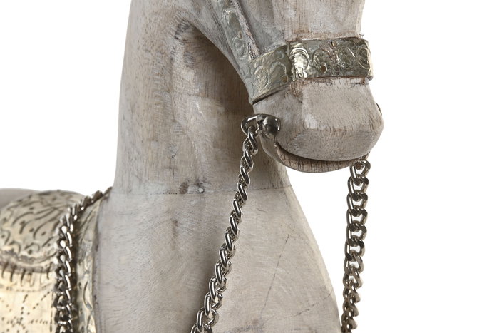 DKD Home Decor Figura de Caballo en Mango y Metal, Color Natural DKD Home Decor Figura de Caballo en Mango y Metal, Color Natural