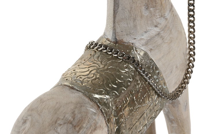 DKD Home Decor Figura de Caballo en Mango y Metal, Color Natural DKD Home Decor Figura de Caballo en Mango y Metal, Color Natural