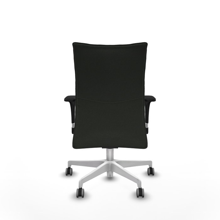 PIQUERAS Y CRESPO Silla Albacete Confidente con Mecanismo Sincro, Tela Negra y Base Blanca PIQUERAS Y CRESPO Silla Albacete Confidente con Mecanismo Sincro, Tela Negra y Base Blanca