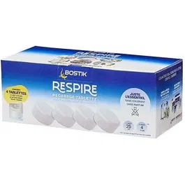 Bostik BOS1689756112331 Recambios de absorbente Respire, 4 comprimidos, Hasta 25 m², Sin perfume, 4 x 250 g
