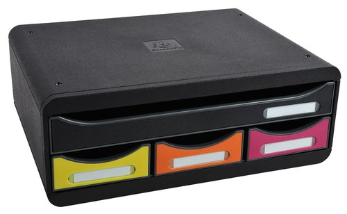 EXACOMPTA Toolbox Mini 4 Cajones Negro/Arlequín EXACOMPTA Toolbox Mini 4 Cajones Negro/Arlequín