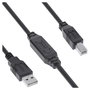 InLine 34512A Cable USB 2.0 con amplificación de señal, 15m, USB A a USB B