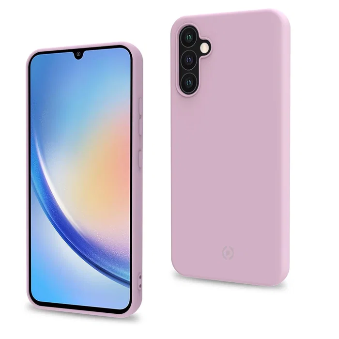 Celly CROMO1036PK Funda para Samsung Galaxy A34 5G, Protector de Silicona y TPU Resistente a Golpes y Rayones, Color Rosa, para Pantalla de 6.6 Pulgadas (16.8 cm)