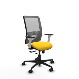 PIQUERAS Y CRESPO Silla de oficina Zulema con mecanismo Sincro/Traslack, Amarillo y Gris