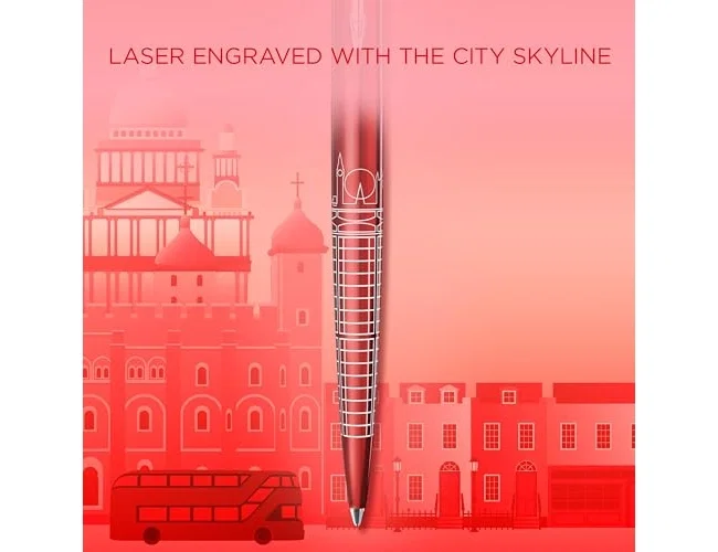 Parker Jotter Global Icons London Bolígrafo Retráctil Rojo con Detalles Cromados Parker Jotter Global Icons London Bolígrafo Retráctil Rojo con Detalles Cromados